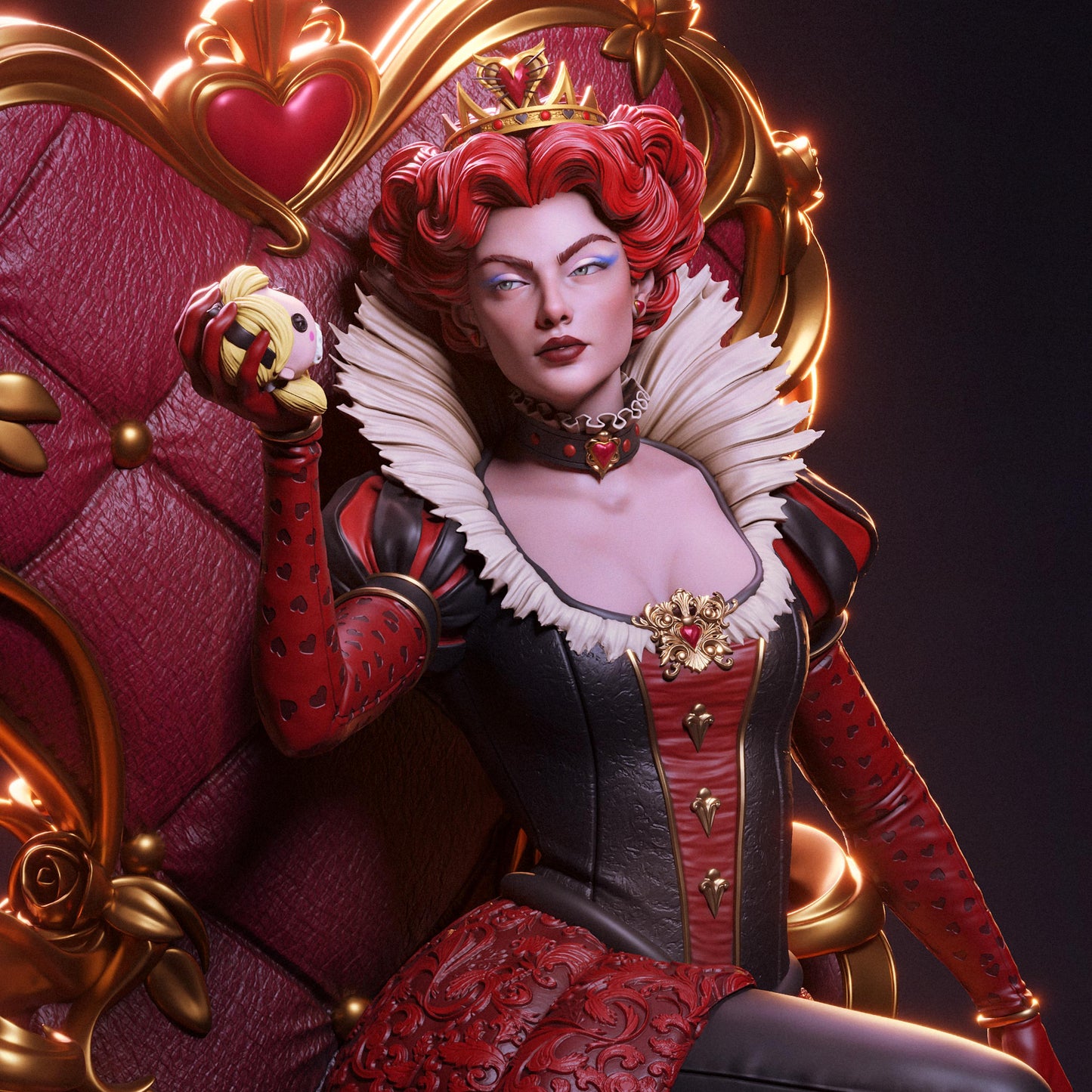 Queen of Hearts | Alice in Wonderland | Resin Garage Kit | Unpainted Figure