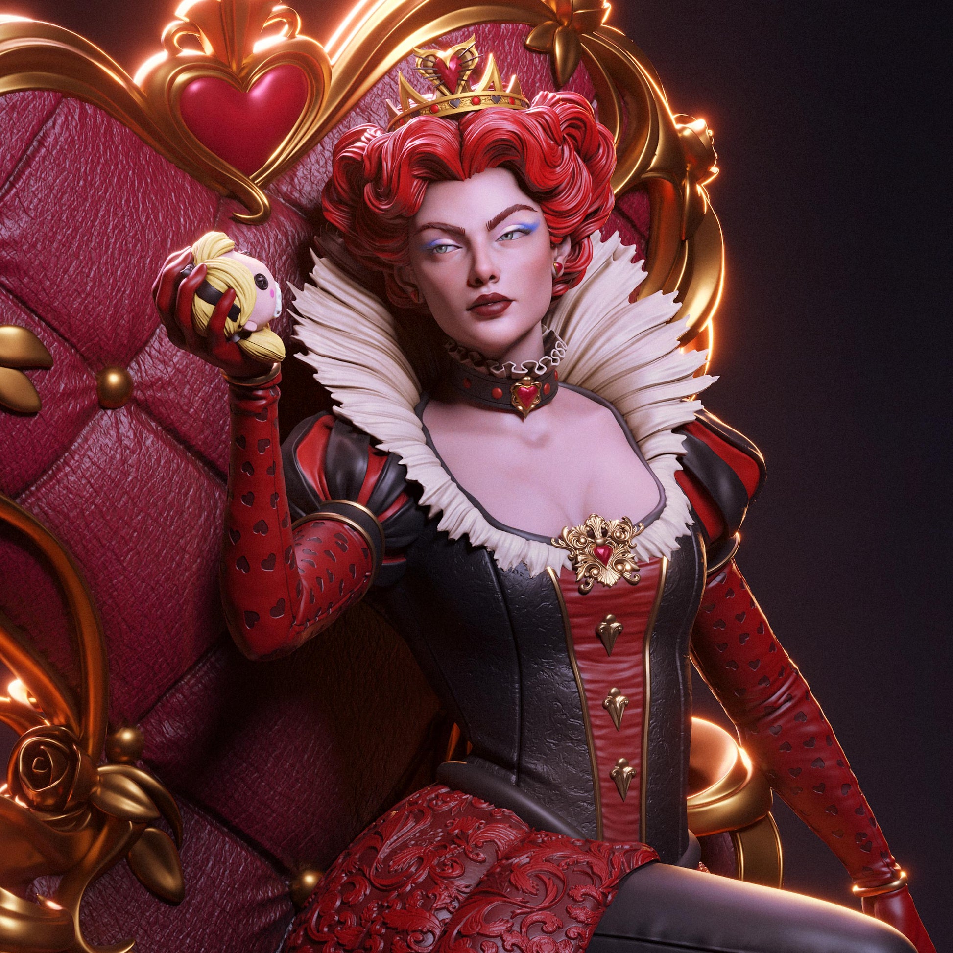 Queen of Hearts | Alice in Wonderland | Resin Garage Kit | Unpainted Figure