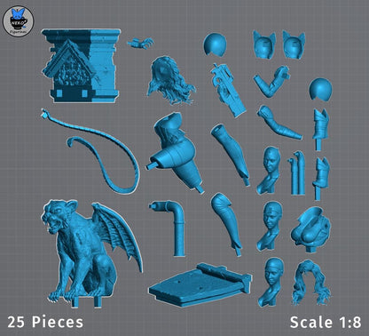 Gargoyle-Perched Cat Burglar | Resin Garage Kit | Unpainted Figure