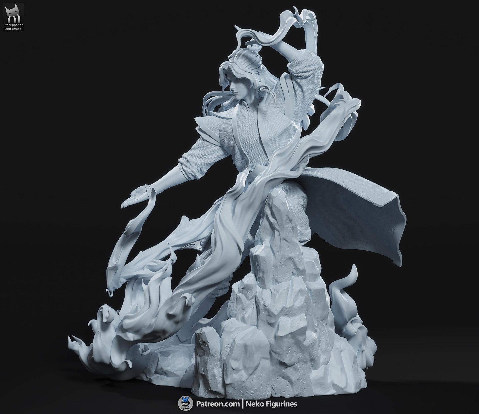 Scarred Fire Martial Artist | Resin Garage Kit | Unpainted Figure