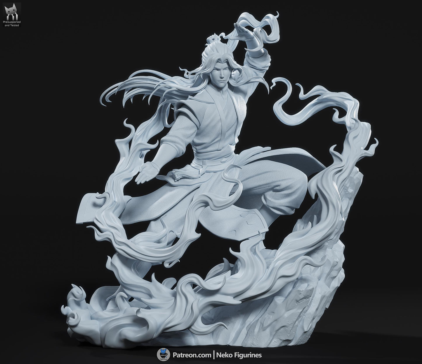 Scarred Fire Martial Artist | Resin Garage Kit | Unpainted Figure