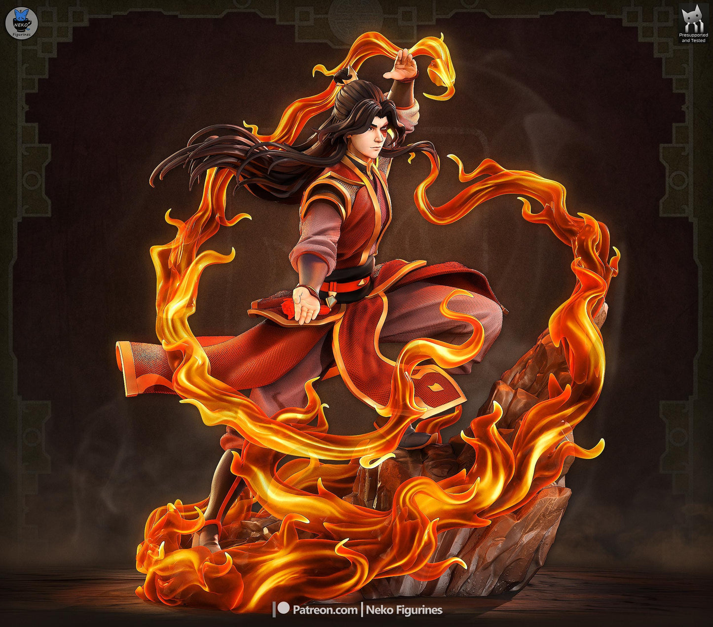 Scarred Fire Martial Artist | Resin Garage Kit | Unpainted Figure
