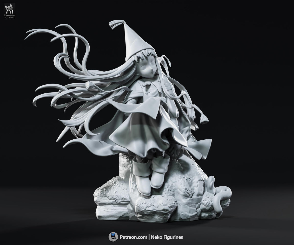 Blue-Haired Cliffside Spellcaster | Resin Garage Kit | Unpainted Figure