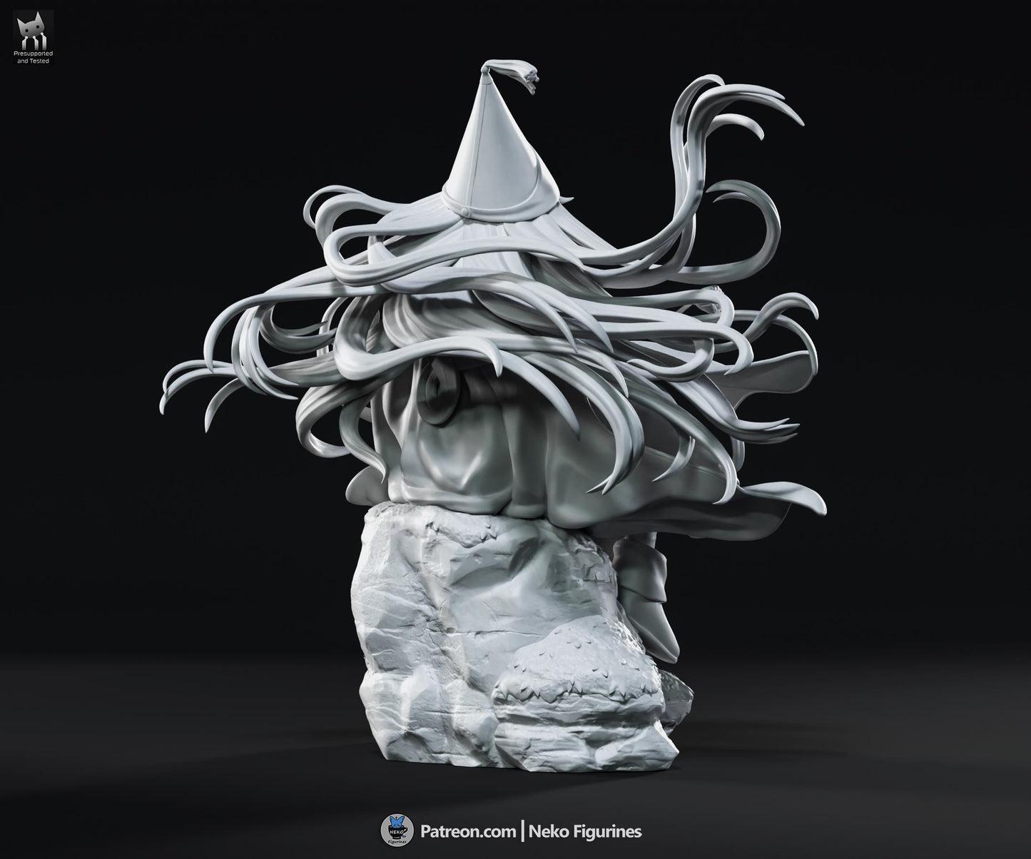 Blue-Haired Cliffside Spellcaster | Resin Garage Kit | Unpainted Figure