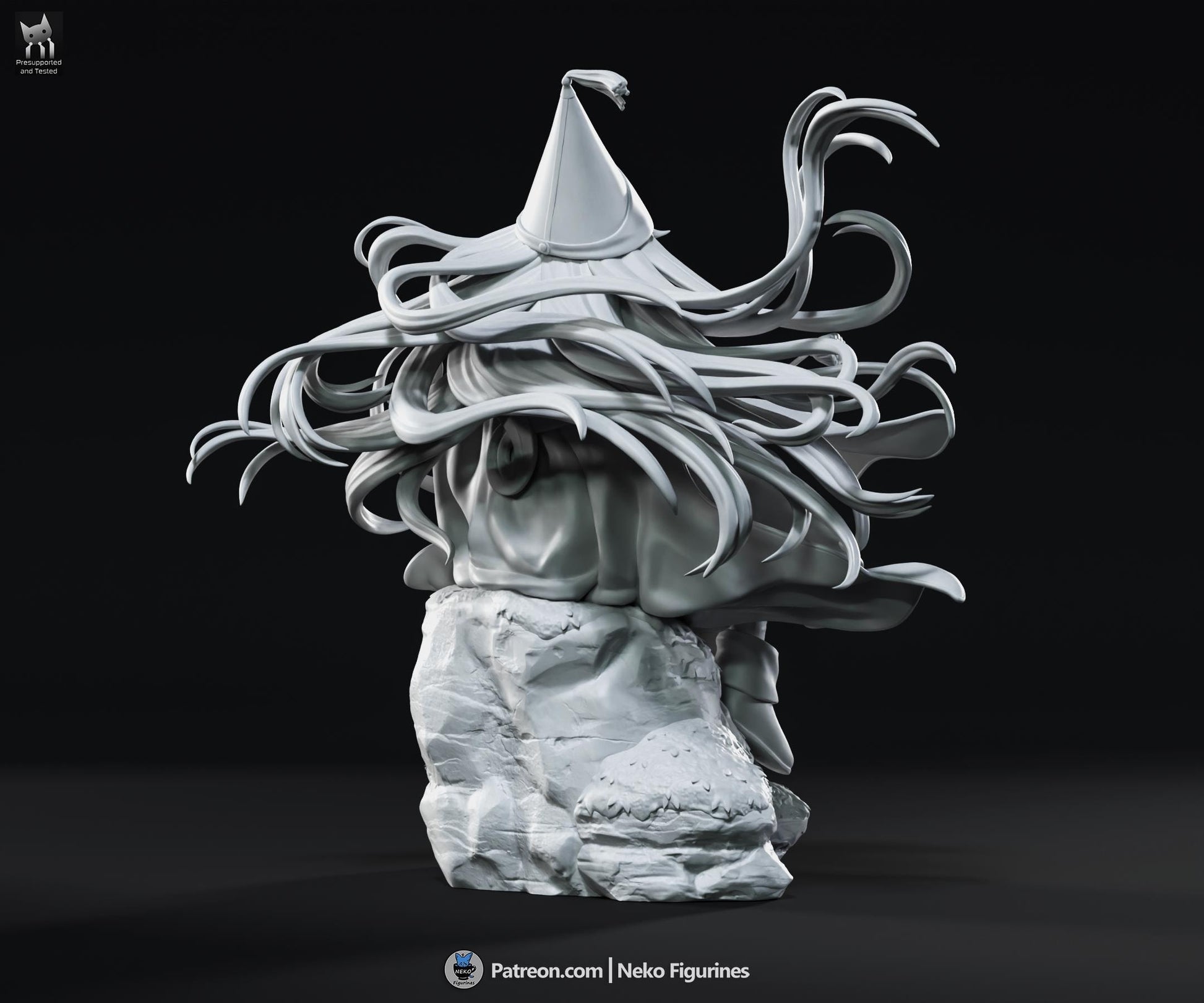 Blue-Haired Cliffside Spellcaster | Resin Garage Kit | Unpainted Figure