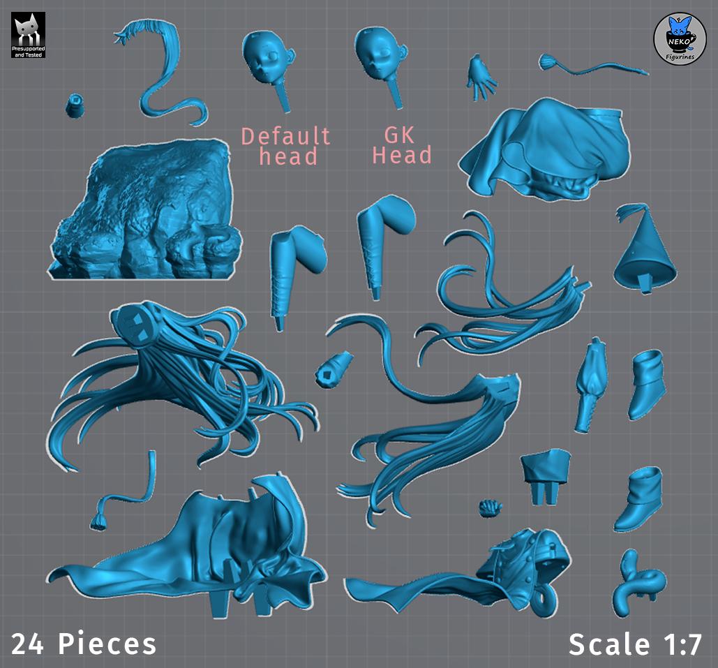 Blue-Haired Cliffside Spellcaster | Resin Garage Kit | Unpainted Figure