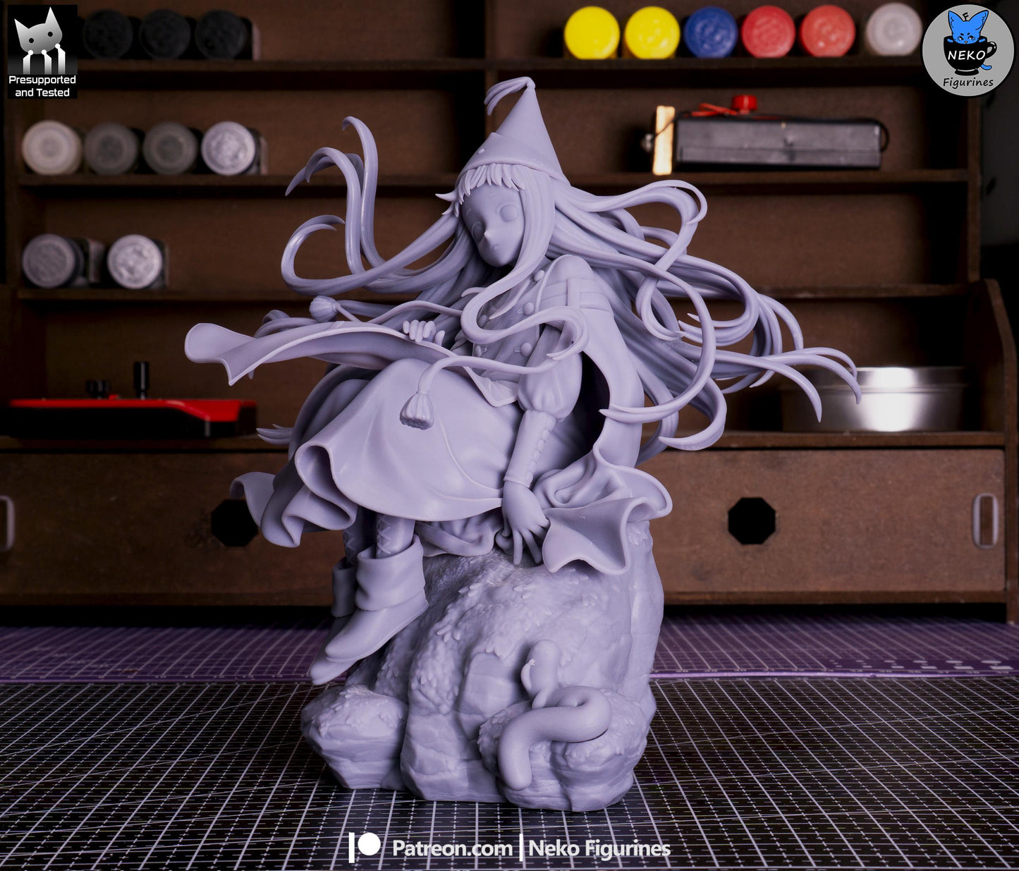 Blue-Haired Cliffside Spellcaster | Resin Garage Kit | Unpainted Figure