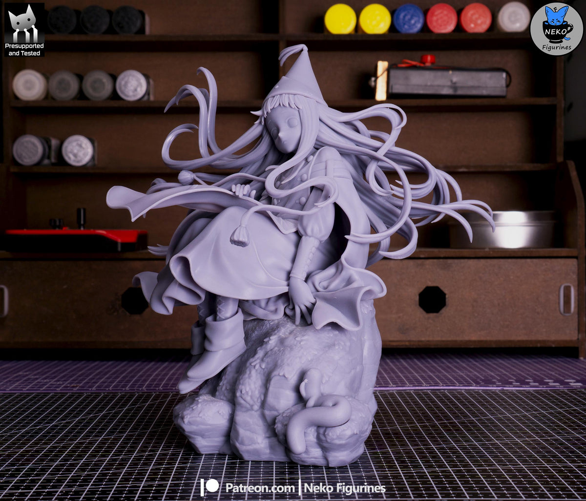 Blue-Haired Cliffside Spellcaster | Resin Garage Kit | Unpainted Figure