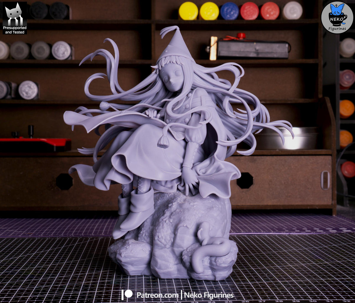 Blue-Haired Cliffside Spellcaster | Resin Garage Kit | Unpainted Figure