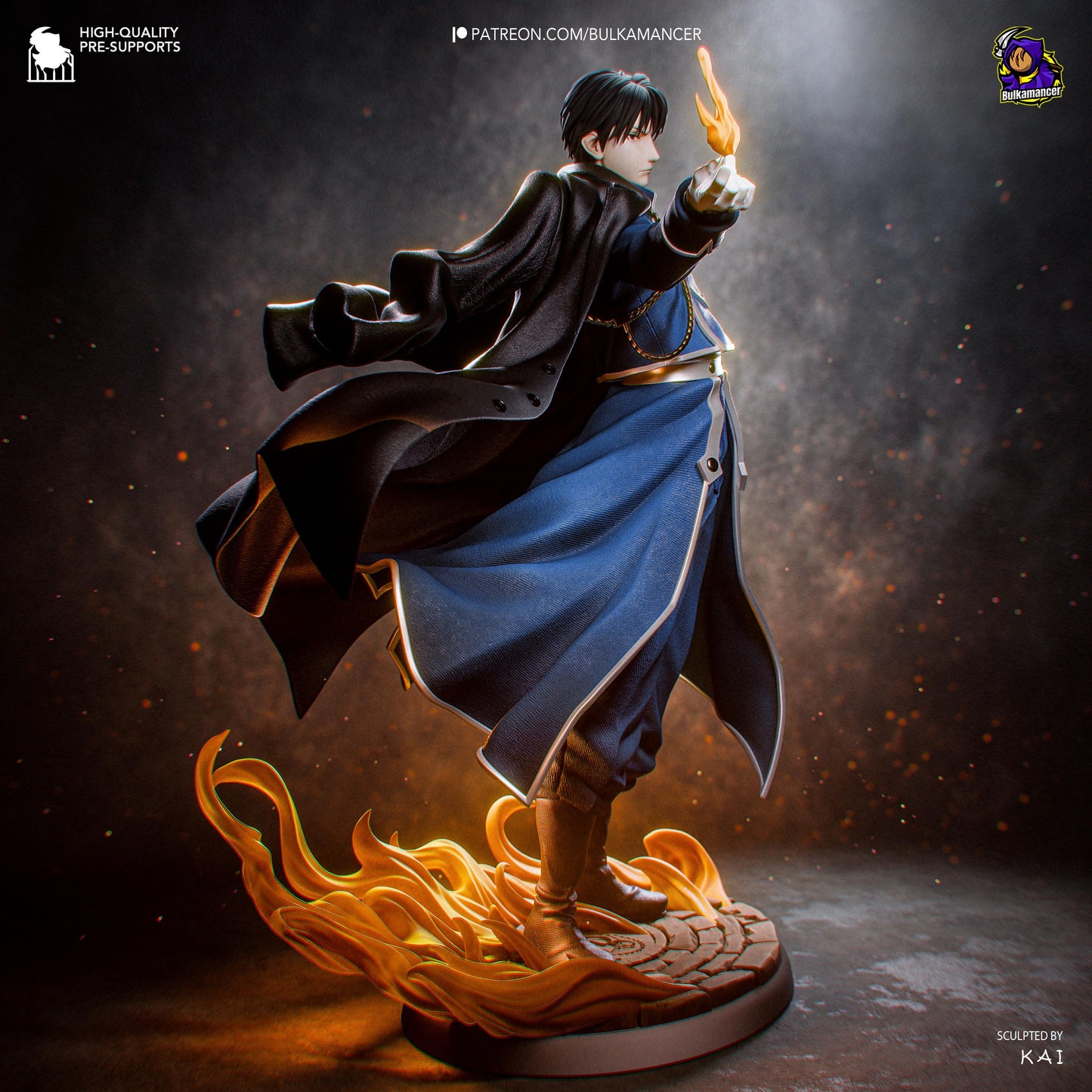 Blue-Uniform Flame Officer | Resin Garage Kit | Unpainted Figure