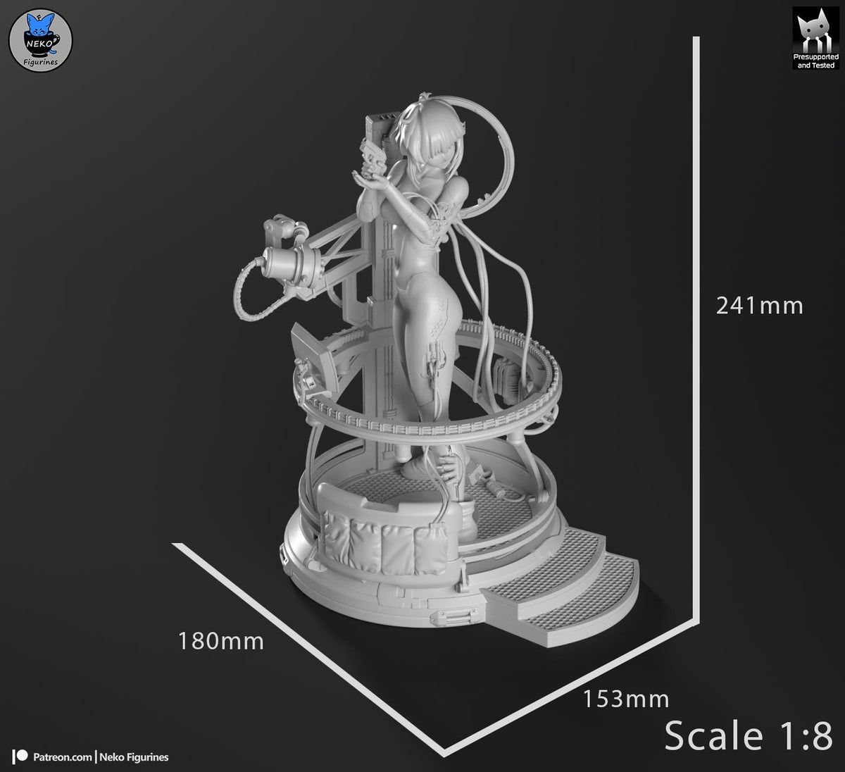 Blue-Haired Cybernetic Operative | Resin Garage Kit | Unpainted Figure