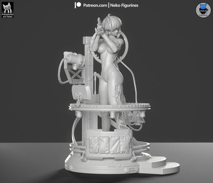 Blue-Haired Cybernetic Operative | Resin Garage Kit | Unpainted Figure