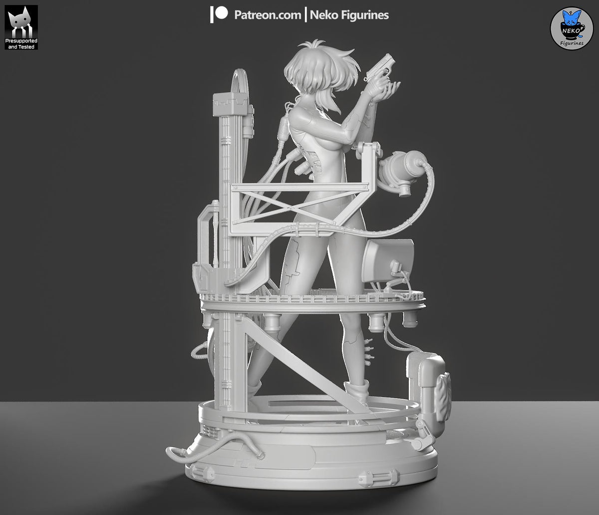 Blue-Haired Cybernetic Operative | Resin Garage Kit | Unpainted Figure