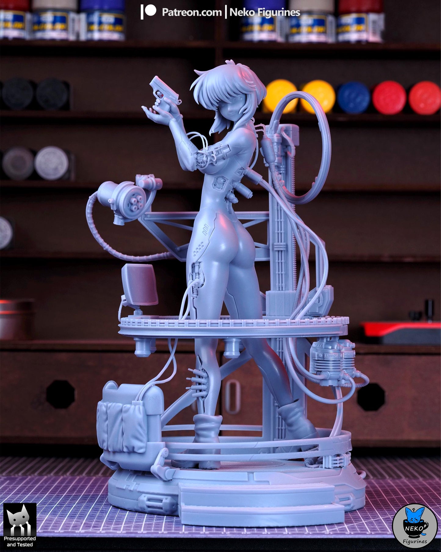 Blue-Haired Cybernetic Operative | Resin Garage Kit | Unpainted Figure