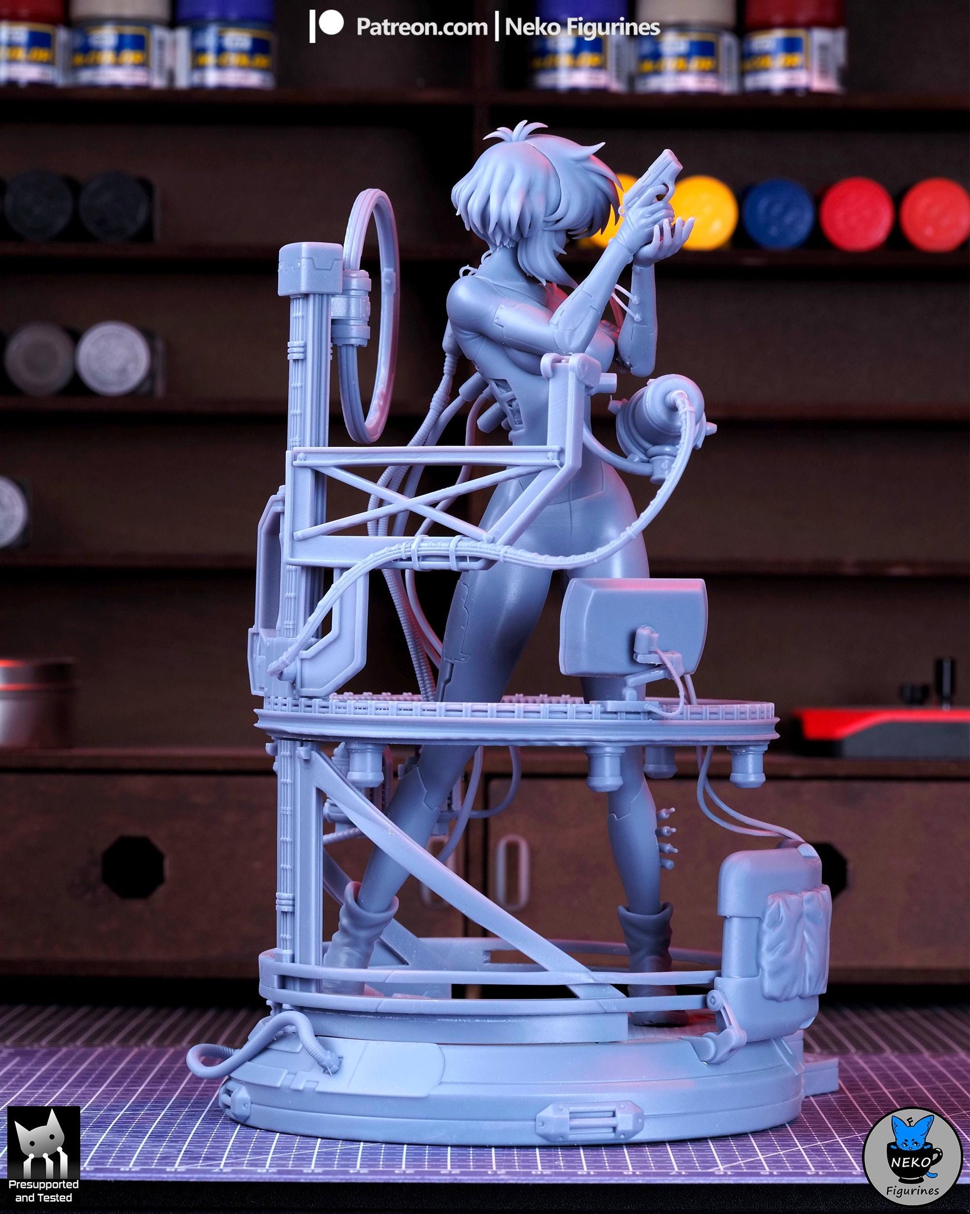 Blue-Haired Cybernetic Operative | Resin Garage Kit | Unpainted Figure