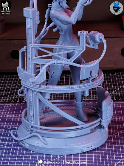 Blue-Haired Cybernetic Operative | Resin Garage Kit | Unpainted Figure
