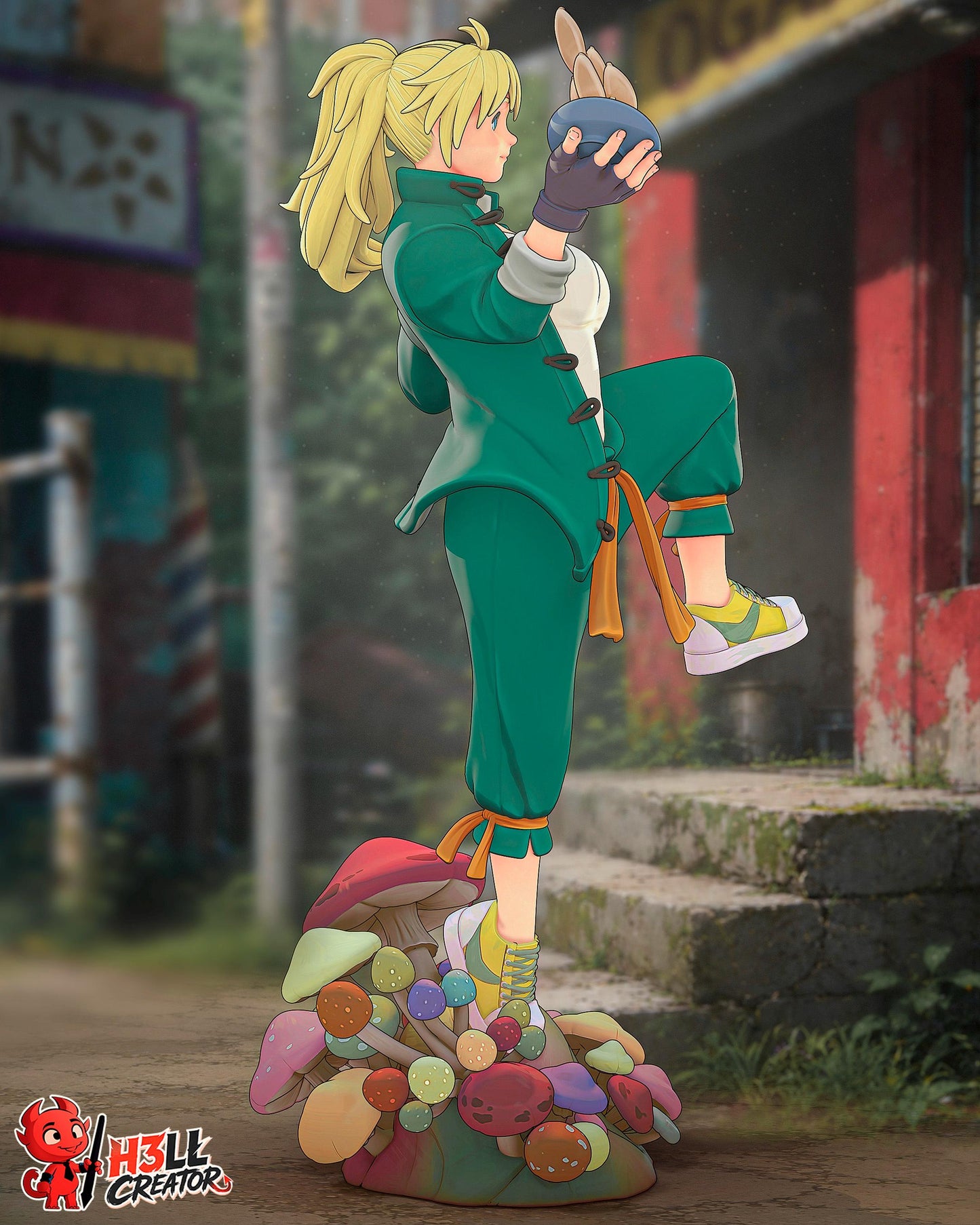 Blonde Mushroom Dumpling Cook | Resin Garage Kit | Unpainted Figure