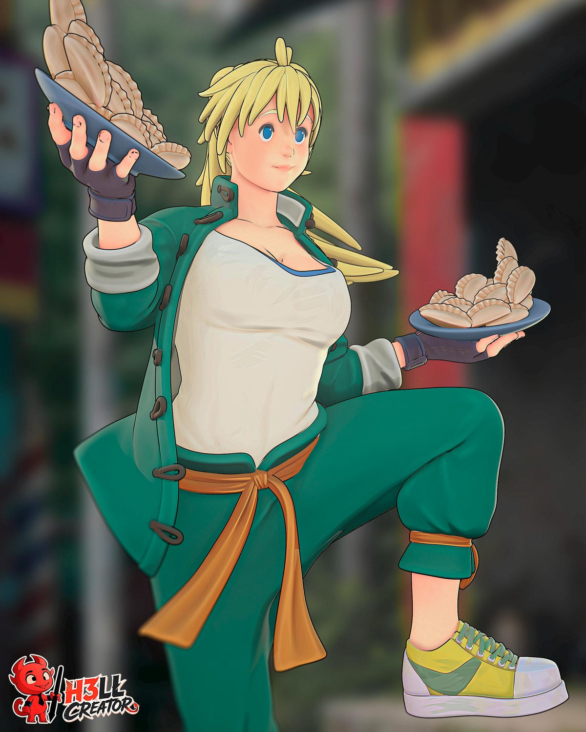 Blonde Mushroom Dumpling Cook | Resin Garage Kit | Unpainted Figure