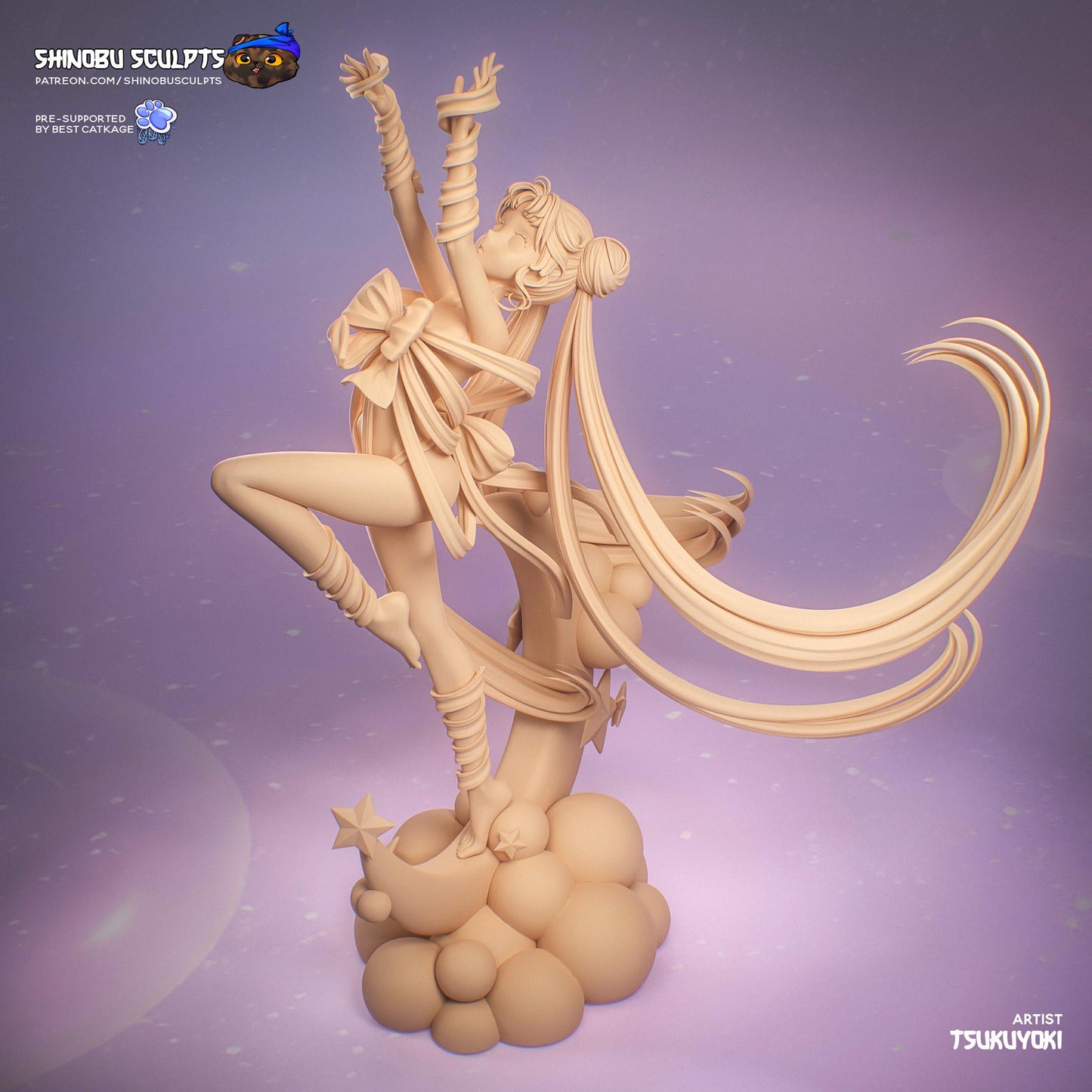 Blonde Ribbon Crescent Dancer | Resin Garage Kit | Unpainted Figure