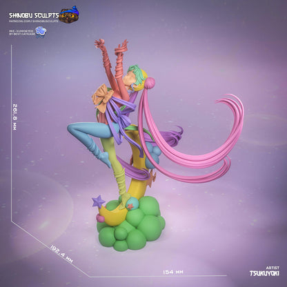Blonde Ribbon Crescent Dancer | Resin Garage Kit | Unpainted Figure