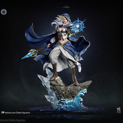 Hooded Frost-Tide Spellweaver | Resin Garage Kit | Unpainted Figure