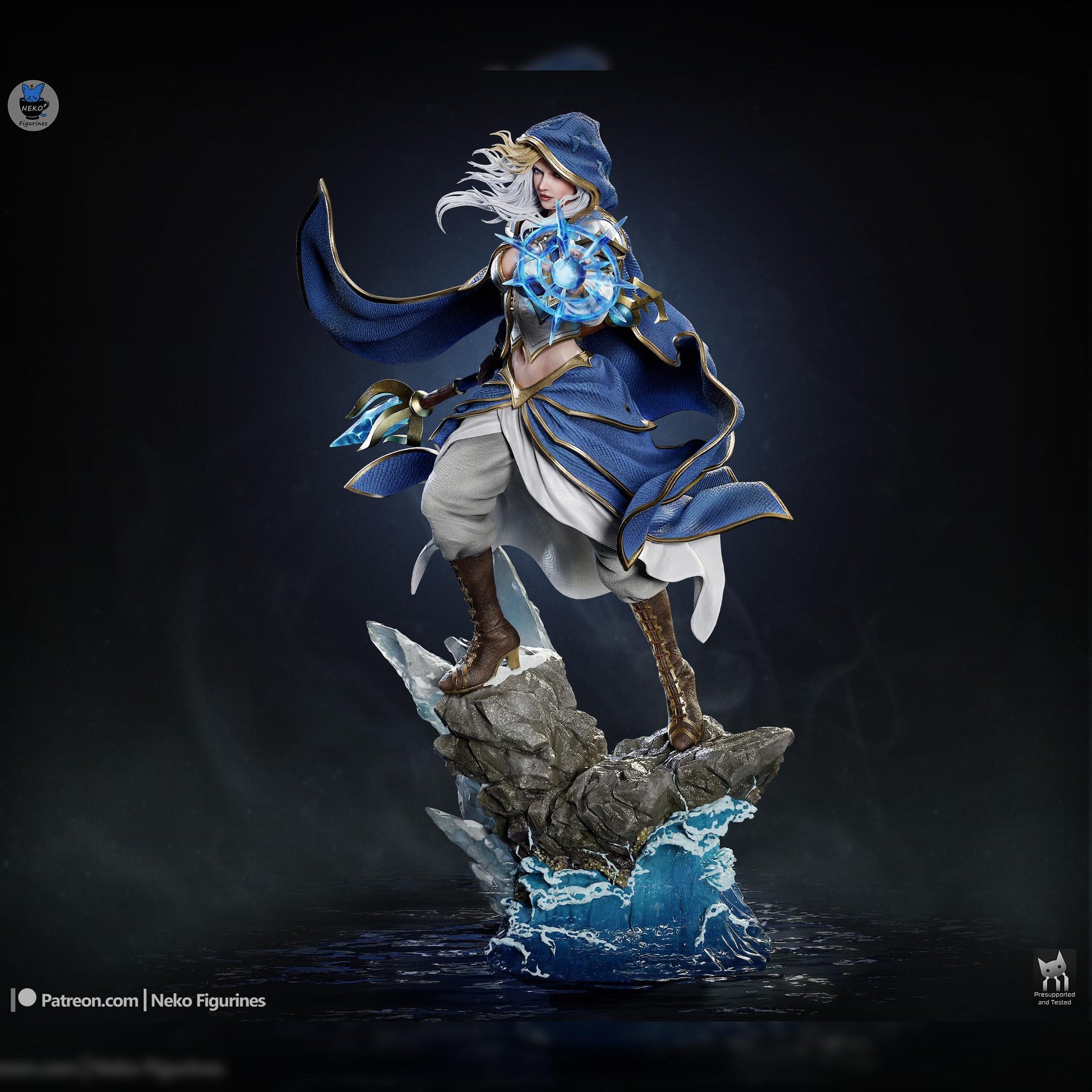 Hooded Frost-Tide Spellweaver | Resin Garage Kit | Unpainted Figure