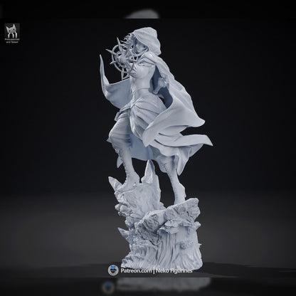 Hooded Frost-Tide Spellweaver | Resin Garage Kit | Unpainted Figure