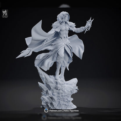 Hooded Frost-Tide Spellweaver | Resin Garage Kit | Unpainted Figure