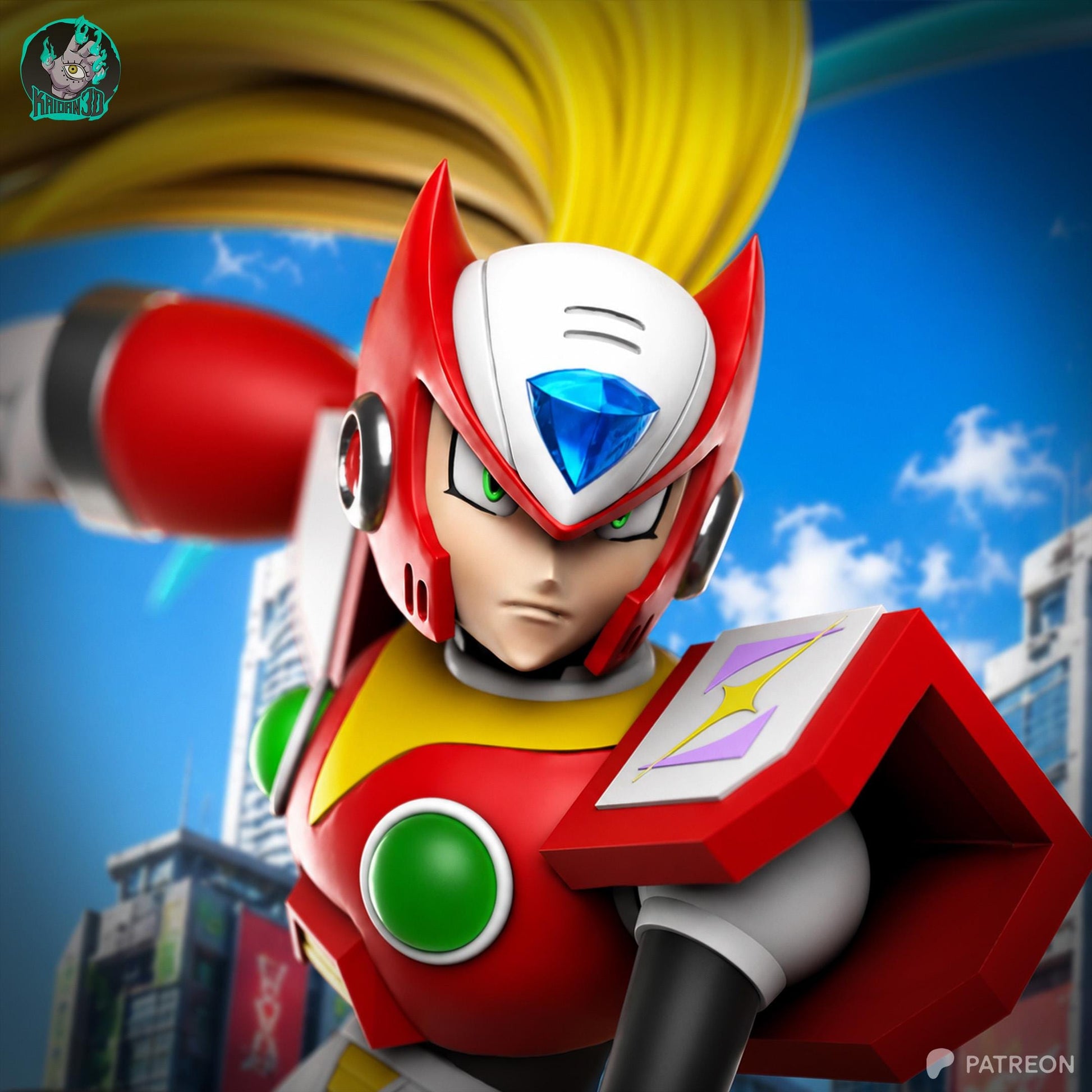 Red Armored Energy Android | Resin Garage Kit | Unpainted Figure
