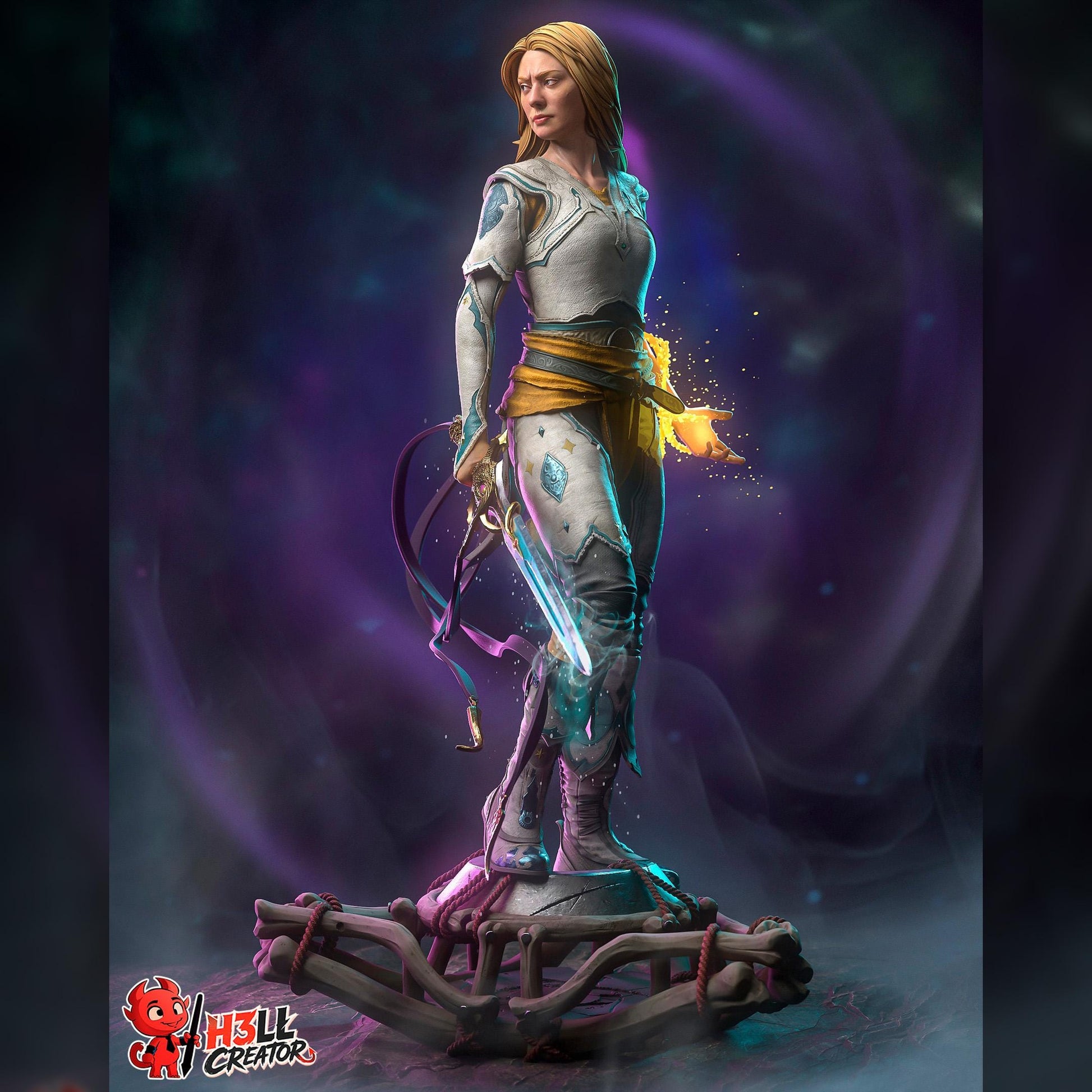 Blonde Runeblade Wanderer | Resin Garage Kit | Fantasy | Unpainted Figure