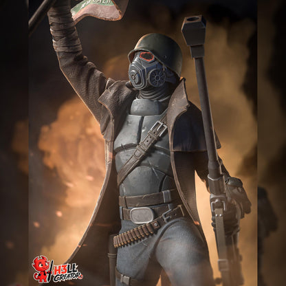 Masked Flag-Bearing Desert Veteran | Resin Garage Kit | Post-Apocalyptic | Unpainted Figure