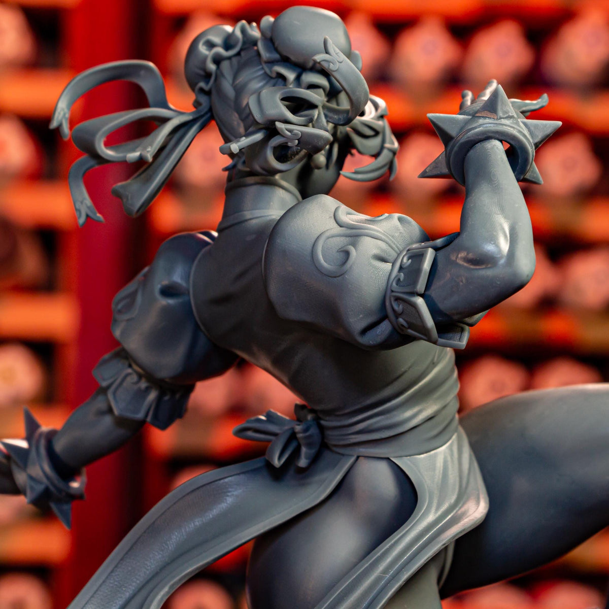 Blue-Dressed High-Kick Martial Artist | Resin Garage Kit | Unpainted Figure