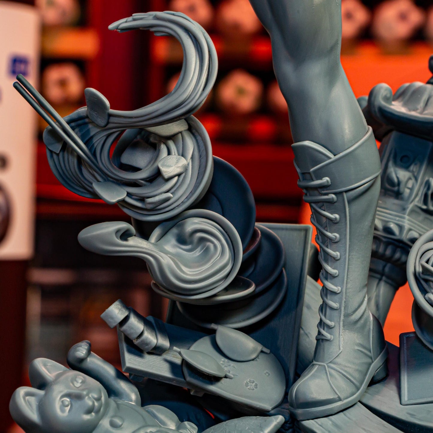 Blue-Dressed High-Kick Martial Artist | Resin Garage Kit | Unpainted Figure