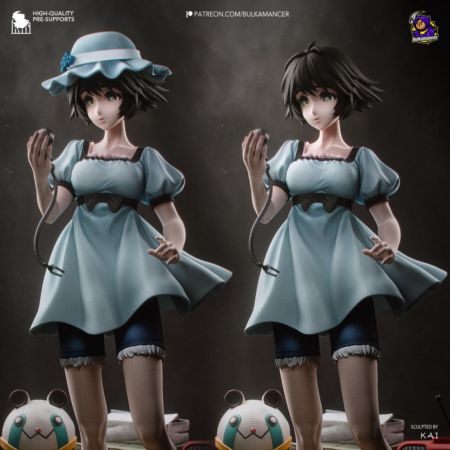 Blue-Dressed Pocket-Watch Dreamer | Resin Garage Kit | Unpainted Figure