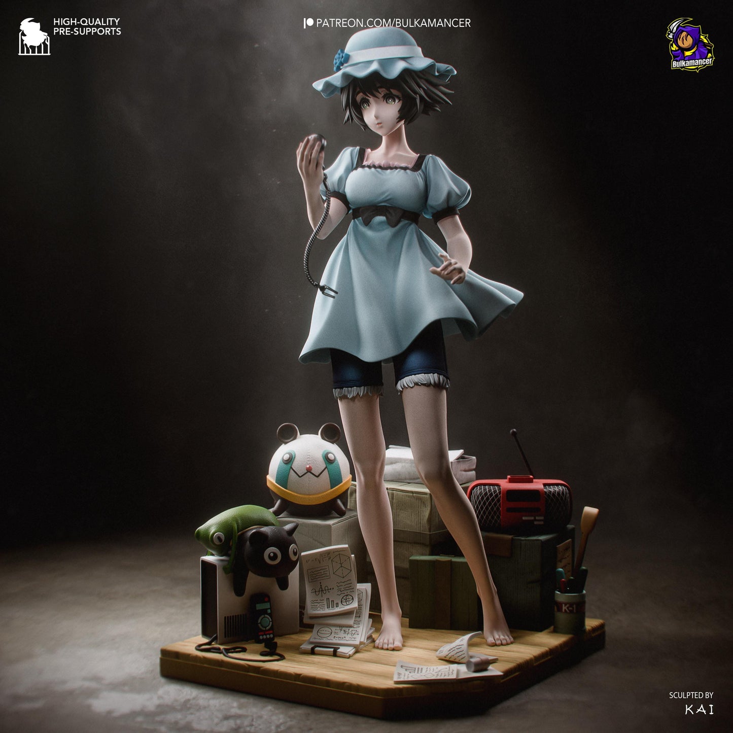 Blue-Dressed Pocket-Watch Dreamer | Resin Garage Kit | Unpainted Figure
