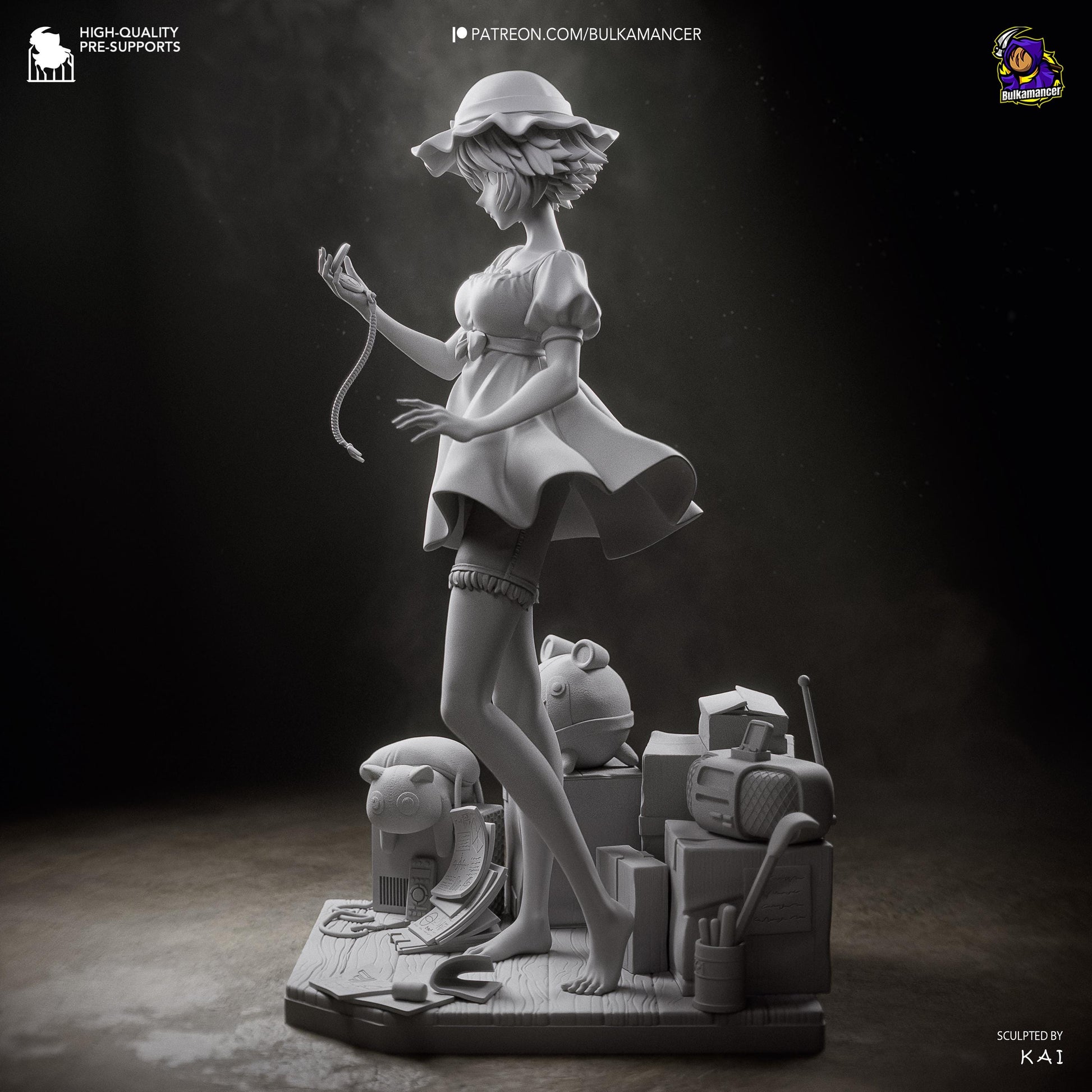 Blue-Dressed Pocket-Watch Dreamer | Resin Garage Kit | Unpainted Figure
