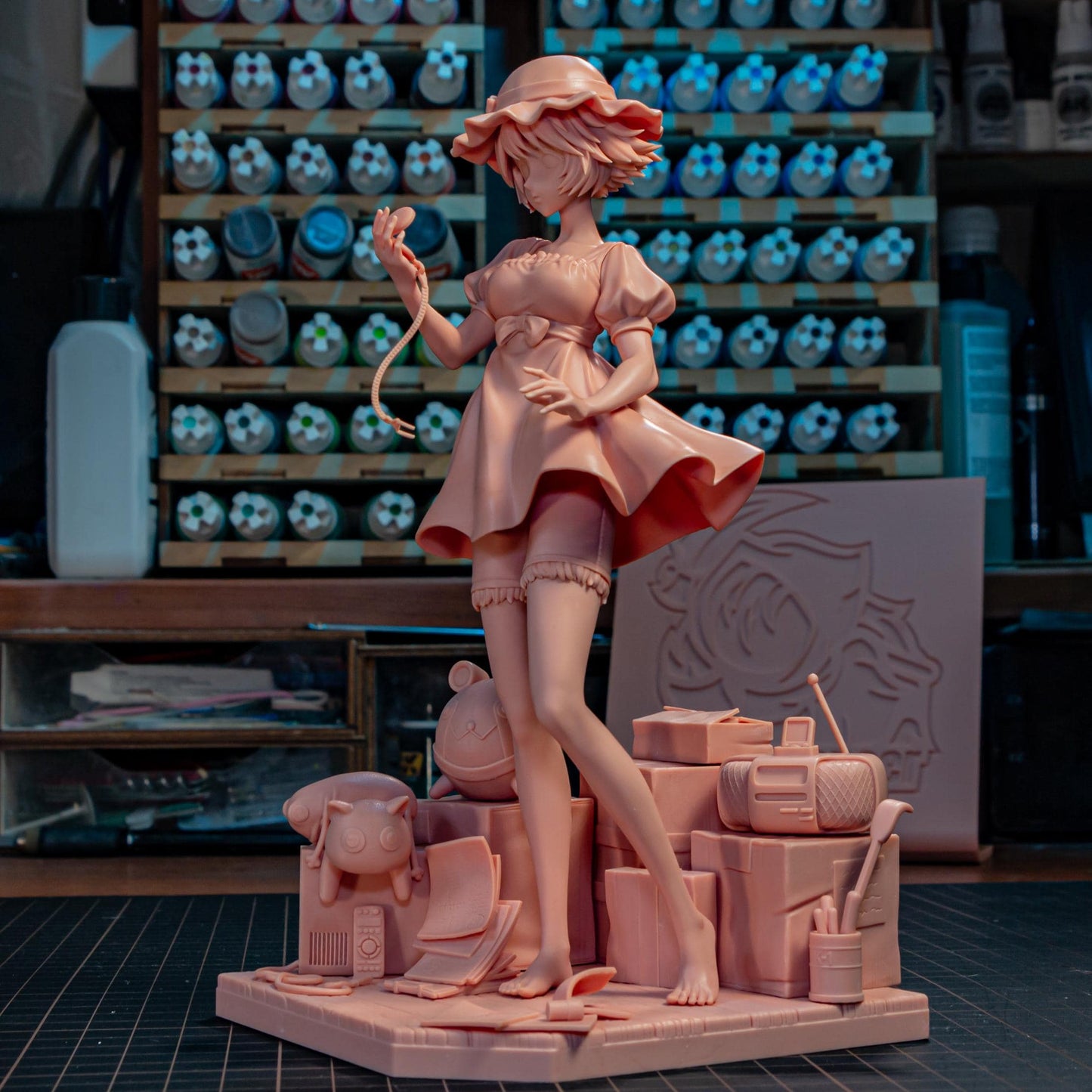 Blue-Dressed Pocket-Watch Dreamer | Resin Garage Kit | Unpainted Figure