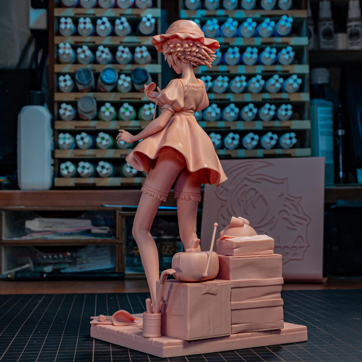 Blue-Dressed Pocket-Watch Dreamer | Resin Garage Kit | Unpainted Figure