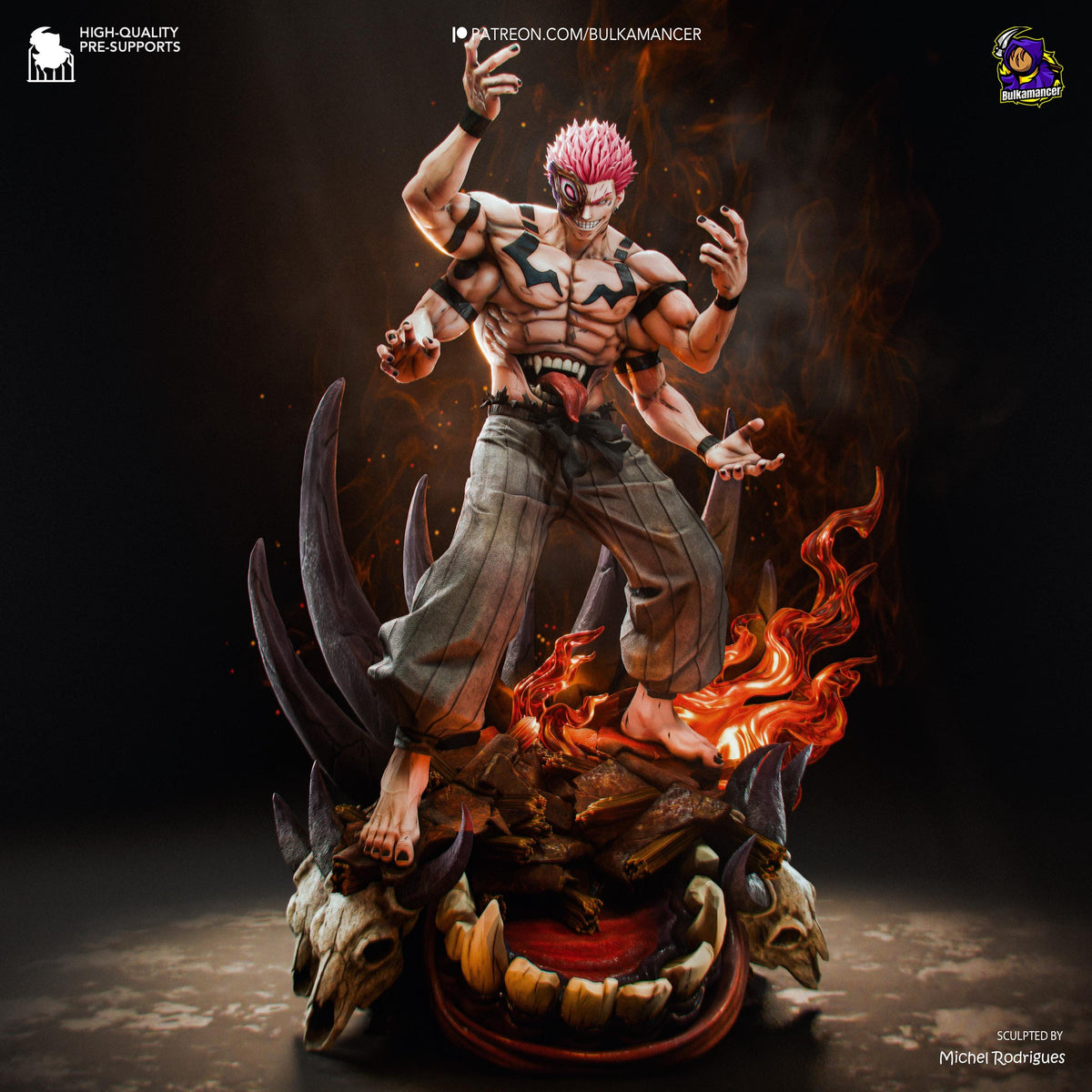 Four-Armed Infernal Warlord | Resin Garage Kit | Unpainted Figure