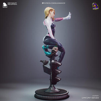 Blonde Street-Sign Acrobat Heroine | Resin Garage Kit | Unpainted Figure