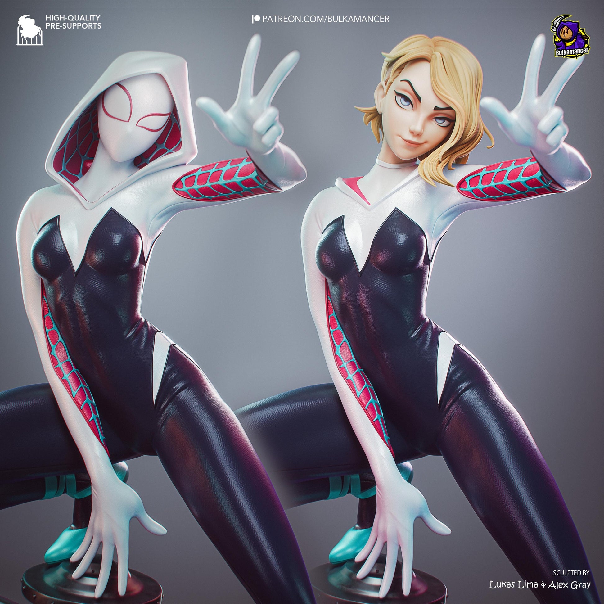 Blonde Street-Sign Acrobat Heroine | Resin Garage Kit | Unpainted Figure