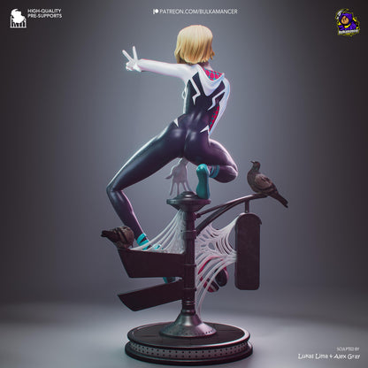 Blonde Street-Sign Acrobat Heroine | Resin Garage Kit | Unpainted Figure