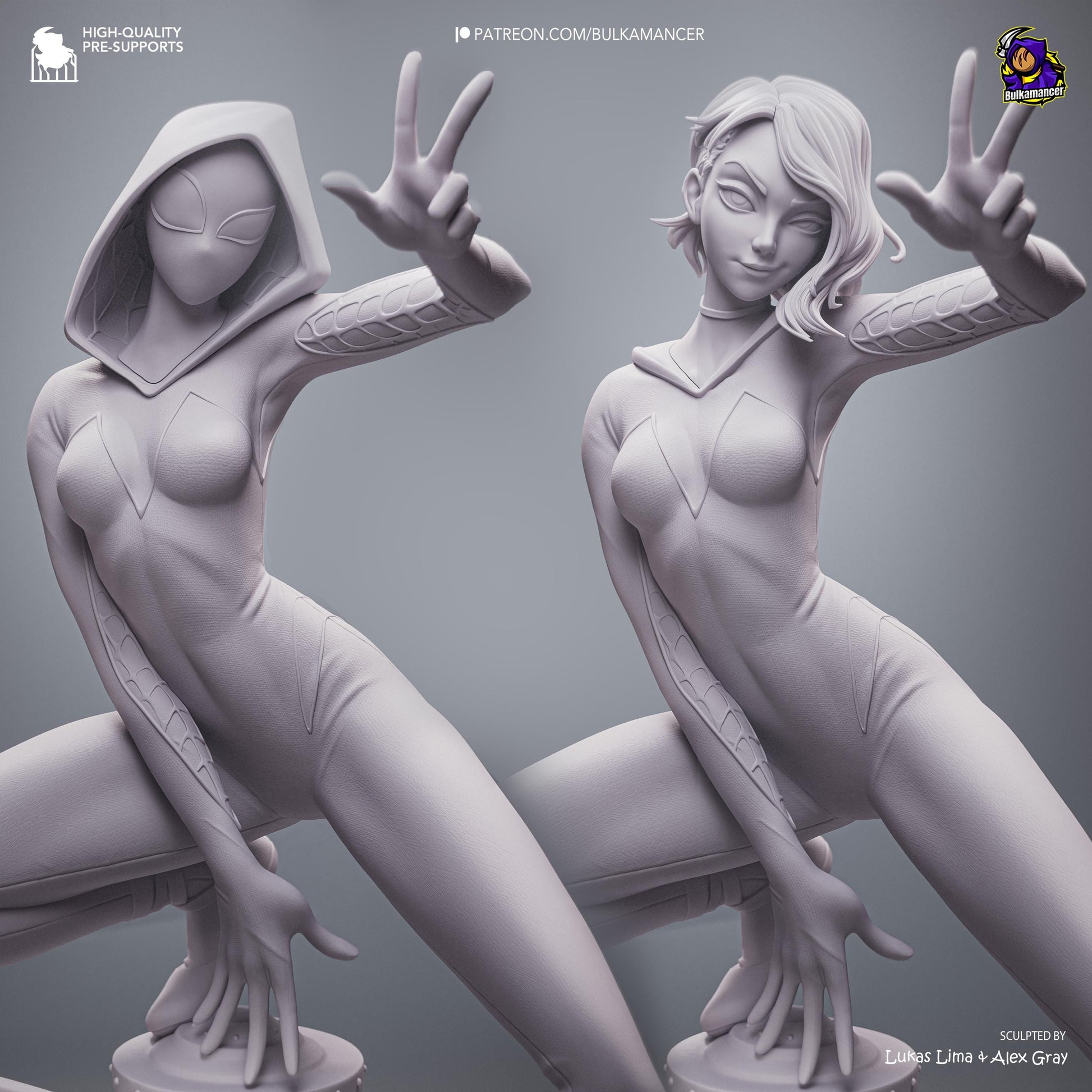 Blonde Street-Sign Acrobat Heroine | Resin Garage Kit | Unpainted Figure
