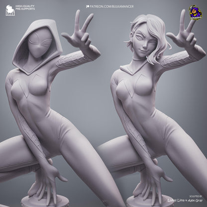 Blonde Street-Sign Acrobat Heroine | Resin Garage Kit | Unpainted Figure