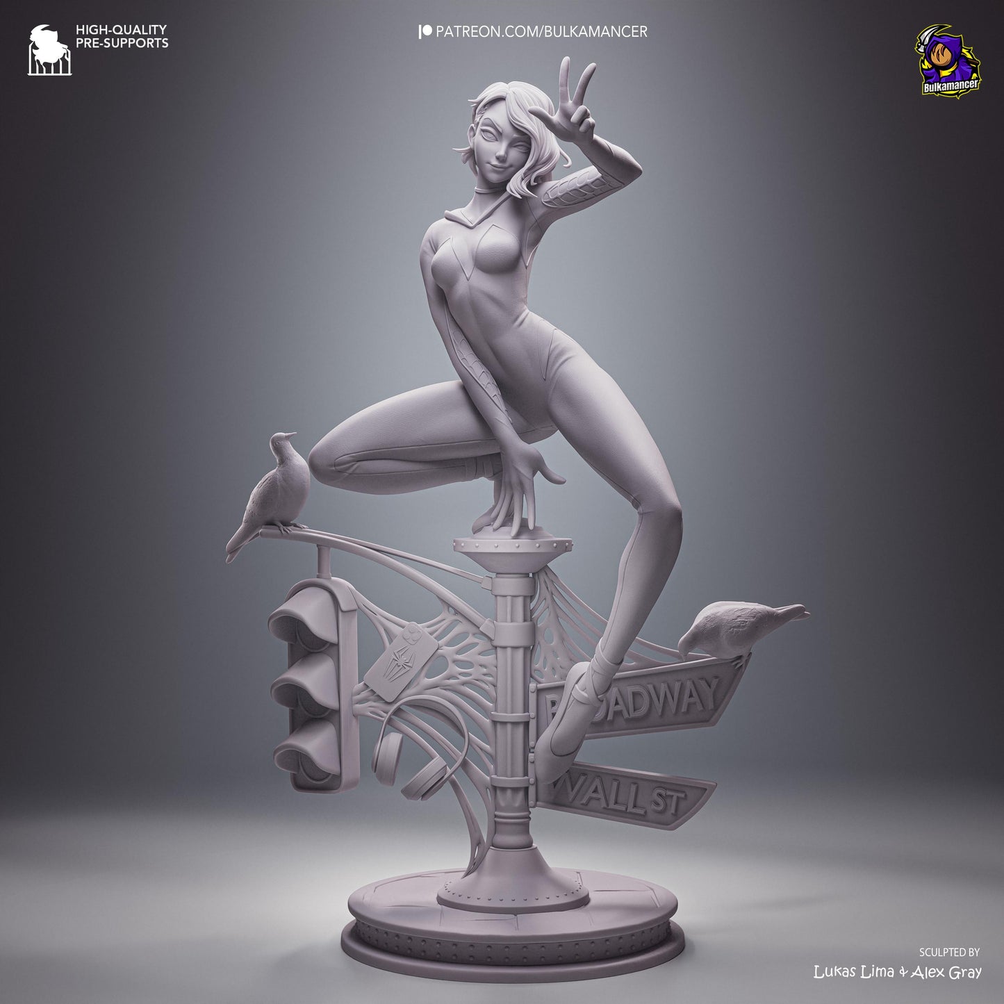 Blonde Street-Sign Acrobat Heroine | Resin Garage Kit | Unpainted Figure