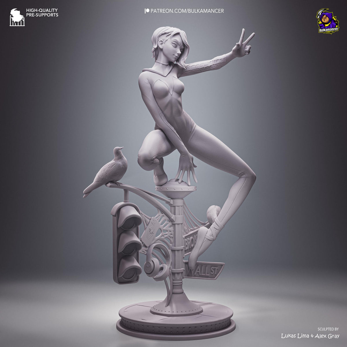 Blonde Street-Sign Acrobat Heroine | Resin Garage Kit | Unpainted Figure