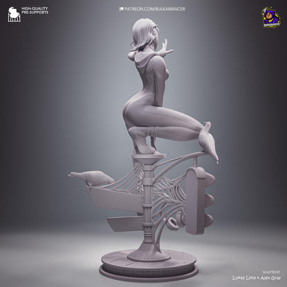 Blonde Street-Sign Acrobat Heroine | Resin Garage Kit | Unpainted Figure