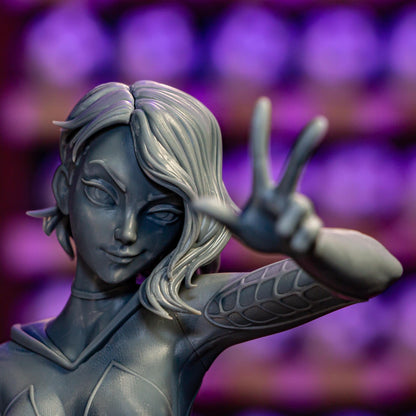 Blonde Street-Sign Acrobat Heroine | Resin Garage Kit | Unpainted Figure