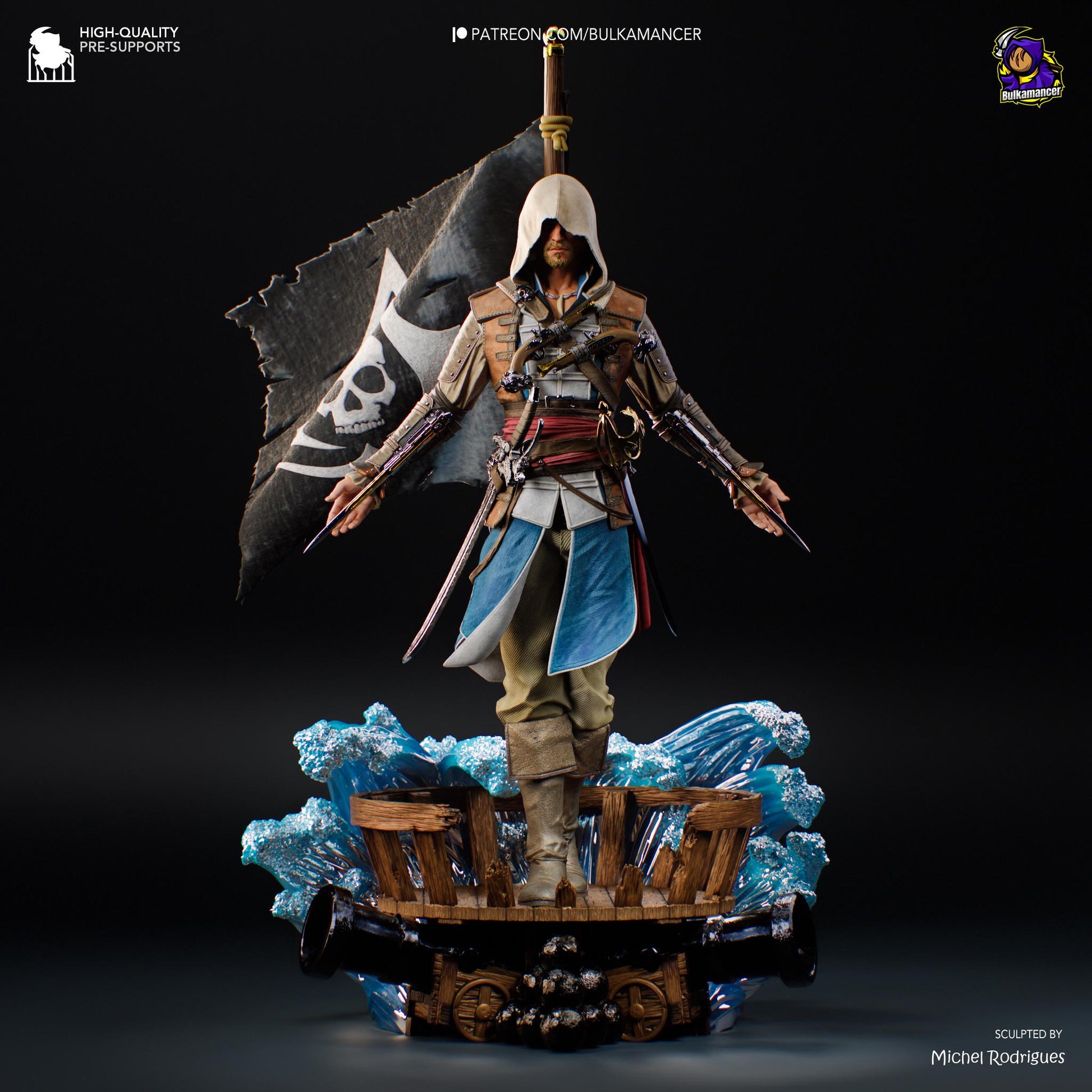 Hooded Pirate Blade Raider | Resin Garage Kit | Unpainted Figure