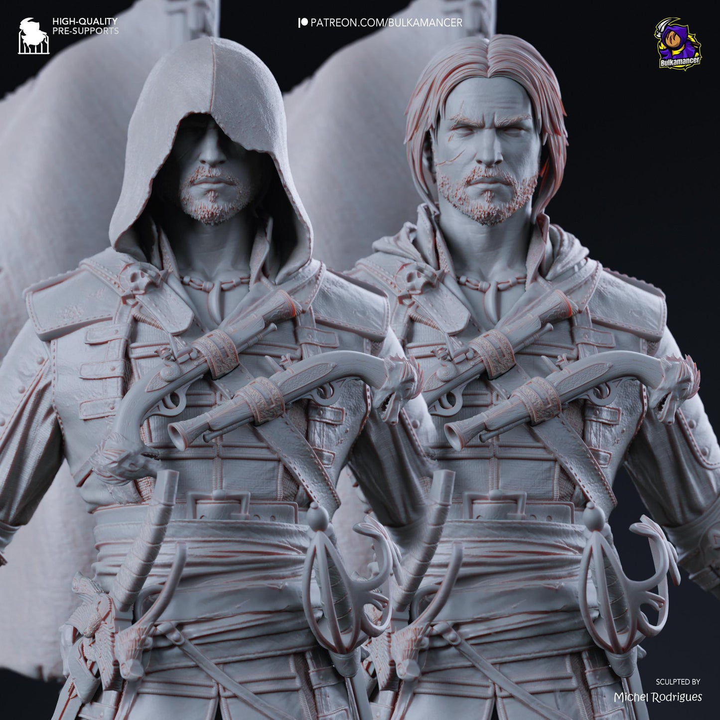 Hooded Pirate Blade Raider | Resin Garage Kit | Unpainted Figure